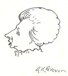 Margaret Thatcher caricatured...
